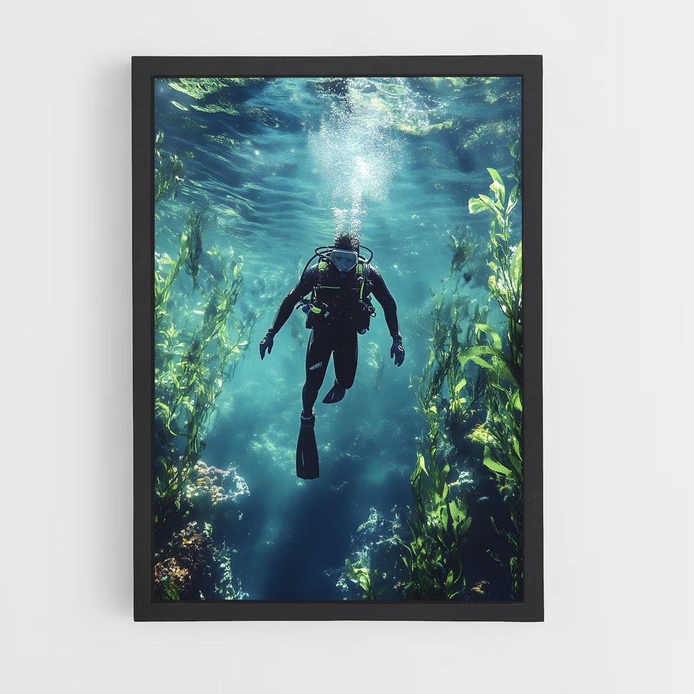 Poster Profondeurs Mystérieuses – affiche Plongeon depuis une plateforme (vue 2)